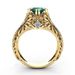 Sanjie's New Emerald Plated 14k Luxury Simulated Diamond Engagement Ring_ipsvogv.com