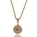 Hip Hop Retro Vintage Compass Goat Pendant Necklace Full 5A Zircon Real Gold Plated Cool Men Jewelry_ipsvogv.com