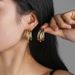 Ins Style Internet Celebrity Gold Color Titanium Hoop For Women French Light Luxury Stainless Steel C-shaped Multi-layer_ipsvogv.com