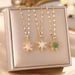 Double Layered Rotating Green Zirconium Snowflake Necklace For Women, Versatile High-end, With A Collarbone That Is_ipsvogv.com