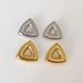 Real Gold Electroplated Titanium Steel Polished Triangle Retro Minimalist OOTD Gold And Silver Earrings_ipsvogv.com