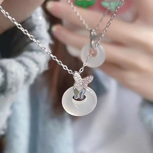 New Chinese Style Green Safety Buckle Necklace, Light Luxury And High-end Feeling, Niche Design, Versatile Collarbone_ipsvogv.com