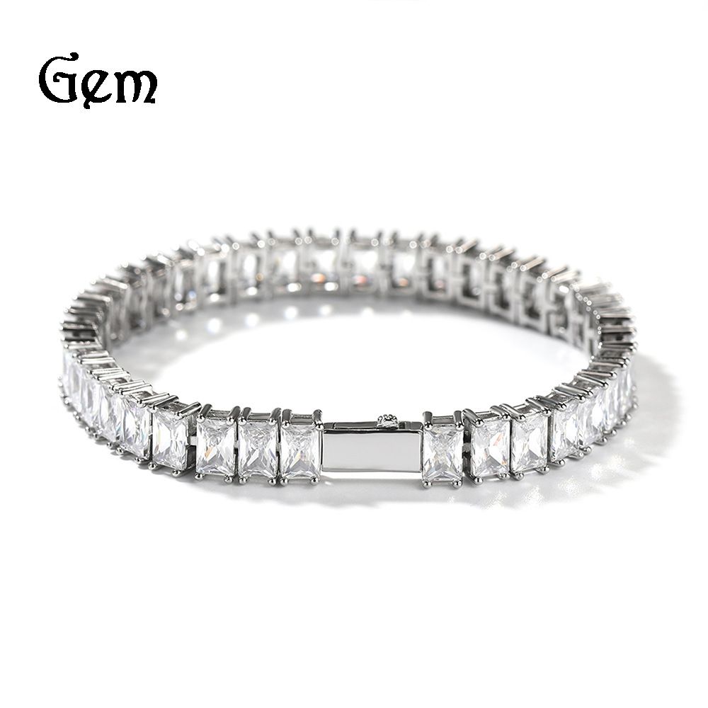 Zircon Light Luxury Hip-Hop Tennis Chain Men's Bracelet Jewelry_ipsvogv.com