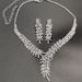 Fashion Banquet Jewelry Set Versatile Shiny Claw Chain Rhinestone V-shaped Necklace Earrings Wedding Photography_ipsvogv.com