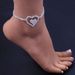 jewelry all-match rhinestone hollow heart-shaped Anklet novel Diamond-embedded double-heart double-row foot decorat_ipsvogv.com