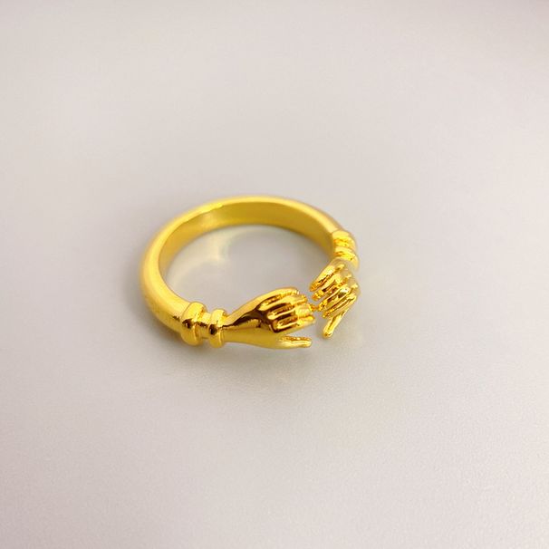 New Adjustable Brass Plated Genuine Gold Personalized Fashion With Female Small Hand Styling Finger Ring_ipsvogv.com