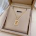 【 】 Stranded Sky Little Bear Light Luxury Charm Gorgeous Full Diamond Necklace Women's Versatile Clavicle Titanium Steel_ipsvogv.com