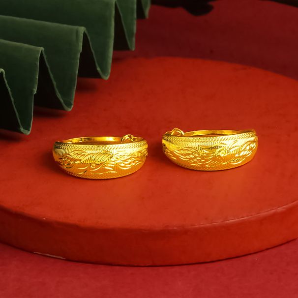 Copper Alloy Classic Purse, Dragon And Phoenix Chinese Patterned Earrings, Ethnic Style Ear Accessories_ipsvogv.com
