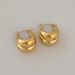 Real Gold Electroplated Titanium Steel Vintage Retro Versatile Double Layer U Shaped Earrings_ipsvogv.com
