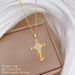 Cross 【 】 Light Luxury Charm Gorgeous Full Diamond Necklace Women's Versatile Clavicle Titanium Steel Chain 【 】_ipsvogv.com