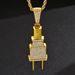 Fashionable hip-hop trend men's necklace, personalized power plug pendant, Cuban chain, new exaggerated neck chain_ipsvogv.com