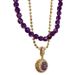 Light Luxury High-end Amethyst Magic Ball Necklace With Diamond Inlay, Double Layered And Luxurious Temperament,_ipsvogv.com