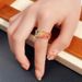 Cao Shi's Trend INS Wind Net Red Punk Style Copper Plated Oil Drop Blue And White Porcelain Pattern Hip Hop Ring_ipsvogv.com