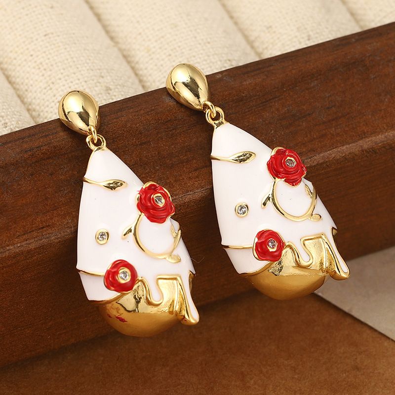 Water Drop Carved Earrings For Women Summer Versatile Personality Earrings Exaggerated Retro Niche High End Design Tassel Earrings_ipsvogv.com