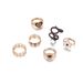 Fashionable And Personalized Colorful Love Chain With Hollow Flower Drip Oil 6-piece Set Ring Specially Designed_ipsvogv.com