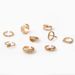 New Women's Environment-friendly Material Heavy Texture Fried Dough Twists Hollow Geometric 9 Pieces Of Ring Set_ipsvogv.com
