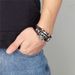 Ou Han Fei mainstream punk skull bracelet, atmospheric pirate king dripping oil ghost head leather bracelet jewelry_ipsvogv.com