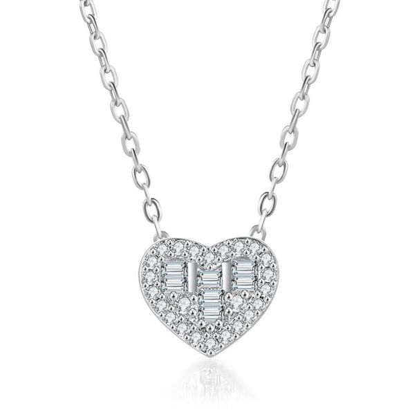 Women’s Jewelry Set Fashion heart shaped zircon necklace hip hop thread earrings for women color separated gold plated engagement jewelry set_ipsvogv.com