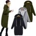 Women's Clothing Autumn and Winter Women's Clothing Hooded Long Sleeve Mid Length Sweater Fleece Long Coat_ipsvogv.com