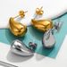 Fashionable And Versatile Water Droplet Patterned Plaid Earrings, Female Niche Minimalist Gold Titanium Steel Ear_ipsvogv.com