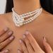 Temperament Stacked KnottingPearl Fashion Beaded Multi Layer Clavicle Chain Necklace Accessories_ipsvogv.com