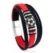 Men's Football Bracelet - Alloy & Leather With Magnetic Buckle (Adjustable, Multi-Layer Design)_ipsvogv.com