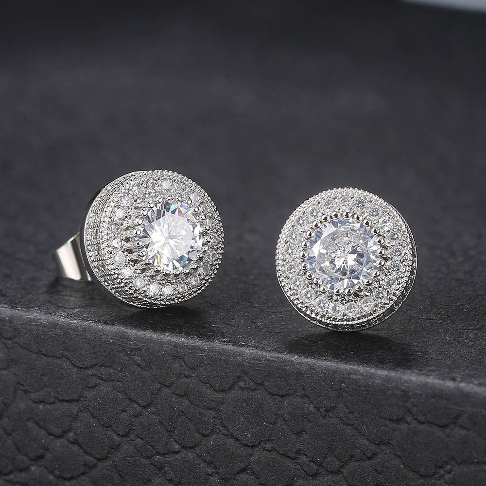 INS internet celebrity full diamond earrings, zircon micro inlay, hip-hop trendsetter versatile personality, trendy_ipsvogv.com