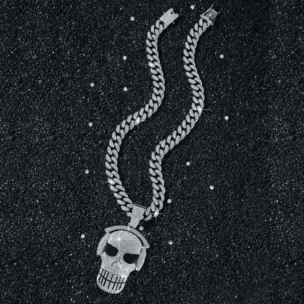 New Personalized Men's Hip Hop Style Skull Pendant Necklace_ipsvogv.com