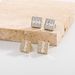 Square Full Diamond Square Diamond Earrings For Women Korean Version Simple Fashion Small Earrings Popular Temperament Gold Earrings_ipsvogv.com