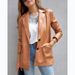 Women's Clothing Street Style Pure Color Casual Fashion Three color Leather Jacket _ipsvogv.com
