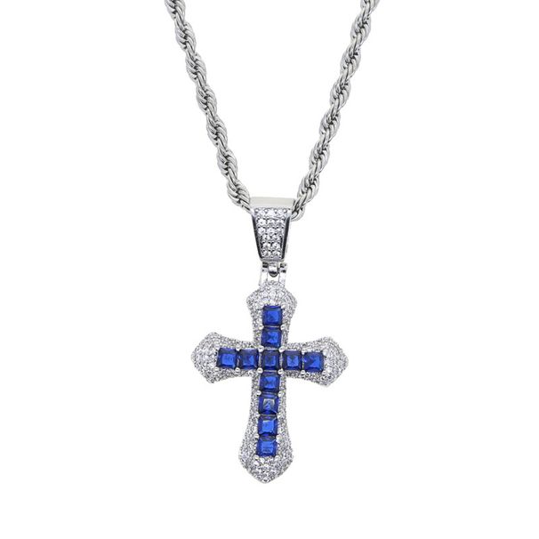Cross Necklace Pendant Hip Hop Zircon Heavy Diamond Fashion Accessories High Street Personality Couple Necklace_ipsvogv.com
