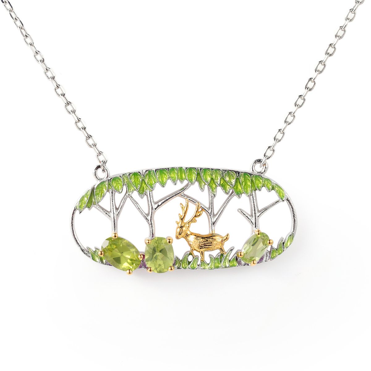 Yoyo Luming Necklace S925 Sterling Silver Natural Colored Gemstone Pendant Niche Design Jewelry Necklace For Women_ipsvogv.com