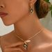 2024 New Style Necklace, Earrings, Women's Jewelry Set, High Grade with Diamond shaped Clavicle Chain_ipsvogv.com
