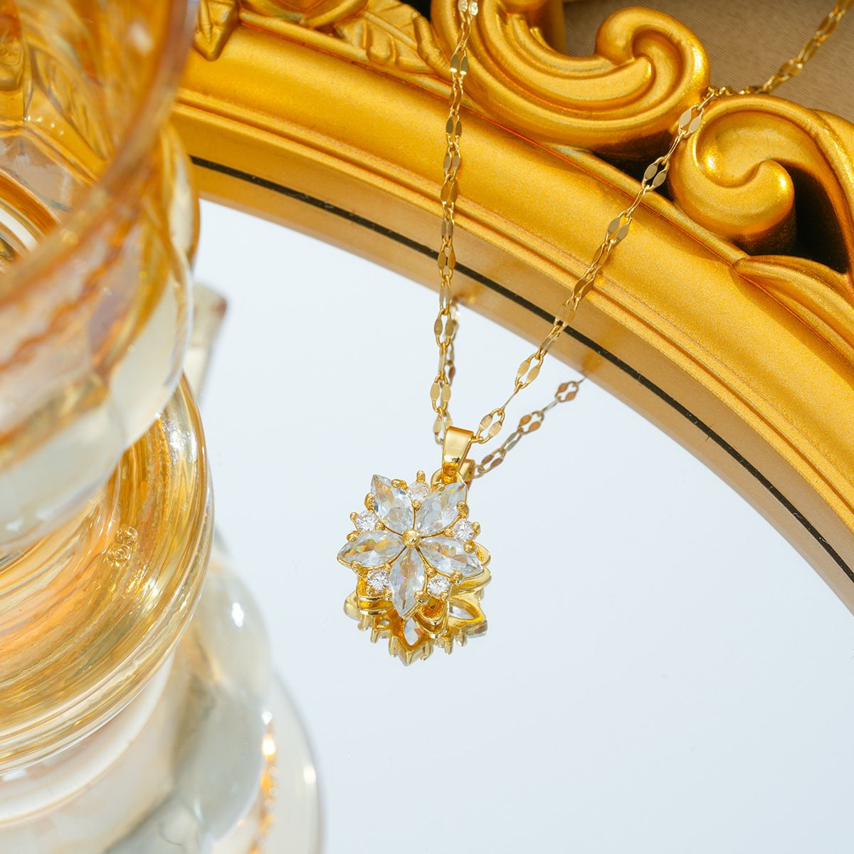 Super Flash Sunflower Zircon Daisy Necklace Women's Simple Exquisite Pendant Clavicle Chain Live Jewelry_ipsvogv.com