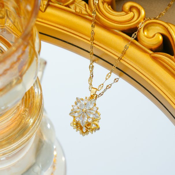 Super Flash Sunflower Zircon Daisy Necklace Women's Simple Exquisite Pendant Clavicle Chain Live Jewelry_ipsvogv.com