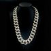 Hip Hop Zinc Alloy 30mm Wide Plated Full Diamond Large Gold Cuban Chain Necklace_ipsvogv.com