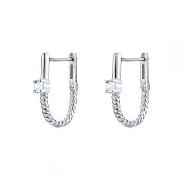 Women's Jewelry S925 Silver Needle U Shaped Geometric Earrings Fashion Versatile Twisted Rope Retro Earrings Ear Jewelry_ipsvogv.com