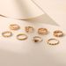 New Gold Leaf Gear Eye Knot Hollow 8-piece Set Ring_ipsvogv.com