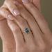 Sanjie Accessories Couple Ring, Simple And Fashionable Deep Blue Zircon Ring Jewelry For Women_ipsvogv.com