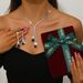 Women’s Jewelry Set Fashion Court Medieval Style Green Zircon Necklace Earrings Set Short Clavicle Chain Female Ins Dress Accessories_ipsvogv.com