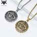Retro Egyptian geometric round pendant niche triangle Horus eye necklace simple fashion jewelry_ipsvogv.com