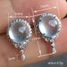 Cao Shi's High-end Egg Noodle White Moonlight Simulation Geometric Droplet Shaped Earrings, Temperament_ipsvogv.com