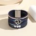 Heart Mother And Child Mother's Day Magnetic Buckle Unisex Embossed Letter Leather Pearl Bracelet Hot Sale_ipsvogv.com