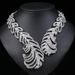 Jewelry Necklace Earring Set Women's Electroplated Alloy New Exaggerated Fashion Feather Shape_ipsvogv.com