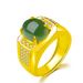Simple Elegant Hetian Biyu Men's And Women's Open Silver Inlaid Plated White Jade Diamond Ring_ipsvogv.com