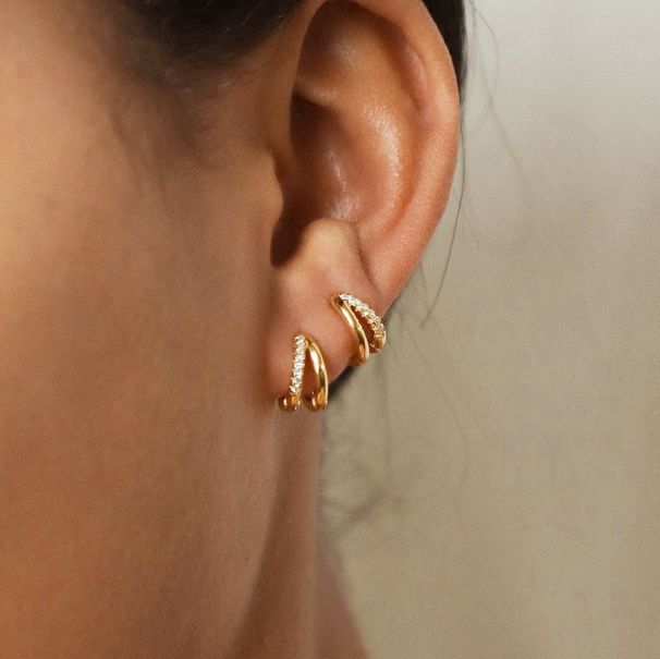 Women's Jewelry Fashion Zircon Copper Earrings 3 Piece Set Temperament Light Luxury_ipsvogv.com