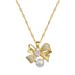 Stainless Steel Cute Bow Water Drop Pendant Necklace Earrings For Women Girl New Trendy Jewelry Set Gift Party_ipsvogv.com