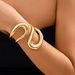 Fashion Exaggerated Irregular Geometric Double Layer Leaf Wide Bracelet For Women_ipsvogv.com