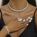 Bridal Hot Sale Accessories Wedding Dress Jewelry Choker Earrings Bracelet Ring Set_ipsvogv.com