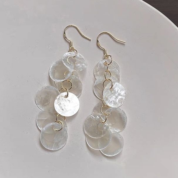 Unisex Holiday Style Long Tassel Shell Earrings Summer Seaside Temperament Niche Versatile Earrings High End Exaggerated Earrings_ipsvogv.com